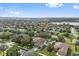 Expansive aerial view showcases the neighborhood's well-maintained homes, mature trees, and a serene lake at 2950 Inca Ave, Clermont, FL 34715
