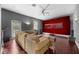 Cozy theater room with large screen, comfortable seating, and custom lighting at 5025 Down Point Ln, Windermere, FL 34786