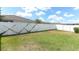 Spacious backyard with healthy green grass and new white vinyl fence that provides privacy at 5089 Meadow Song Dr, Okahumpka, FL 34762