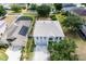 Aerial view showcases house and surrounding neighborhood at 520 Stonewall Ave, Haines City, FL 33844