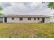 The home has a spacious yard and the exterior features neutral colors at 5822 Flori Ln, Orlando, FL 32808