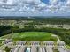 An aerial view of the neighborhood and surrounding landscape at 812 Driving Range Ct, Reunion, FL 34747