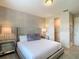 Cozy bedroom with a king-sized bed, mirrored bedside tables, decorative lamps and a closet at 812 Driving Range Ct, Reunion, FL 34747