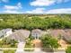 An aerial view showcasing a home with lush green surroundings and a well-maintained lawn at 8676 Currituck Sound Ln, Orlando, FL 32829