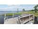 Picturesque dock with built-in seating providing a relaxing waterfront experience, boasting a peaceful lake backdrop at 9843 Nokay Dr, Orlando, FL 32836
