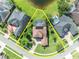 Aerial view showcases property's layout, landscaping, and proximity to community amenities at 14545 Braddock Oak Dr, Orlando, FL 32837