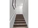 Carpeted staircase with white railing leading to the upper level of the home at 1566 Dalehurst Ln, Kissimmee, FL 34744