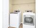 Laundry room with white front load washing machine and dryer, wire rack for storage at 2157 Cypress Villas Dr, Orlando, FL 32825