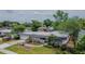 An aerial shot features this charming home with mature trees, and landscaped front yard at 2171 Chippewa Trl, Maitland, FL 32751