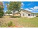 Well-maintained backyard with neutral colored exterior and manicured lawn at 2541 Bobby Lee Ln, St Cloud, FL 34772