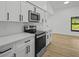 Modern kitchen featuring stainless steel appliances, white cabinetry, and quartz countertops at 274 W 20Th St, Apopka, FL 32703
