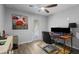 Home office with a desk setup, a view to a balcony, and bright light at 308 Michael Blake Blvd, Winter Springs, FL 32708