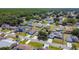 Real estate aerial showing community of houses with trees and roads at 310 Cornwallis Ct, Kissimmee, FL 34758