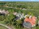 An aerial view of a beautiful single-Gathering home with a screened-in pool and lush landscaping at 3352 Park Grove Ct, Longwood, FL 32779