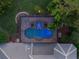 Overhead view of a screened in pool and spa with a brick paver patio at 3352 Park Grove Ct, Longwood, FL 32779