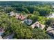 An aerial view showing the home's proximity to a pond at 3352 Park Grove Ct, Longwood, FL 32779