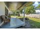 A covered back porch with views to the grass backyard at 3714 Paige St, Port Orange, FL 32127