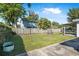Wide backyard featuring lush green grass, a wooden fence, and mature trees for shade at 3714 Paige St, Port Orange, FL 32127