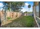 Backyard featuring a wooden fence, green lawn, and mature trees at 3714 Paige St, Port Orange, FL 32127