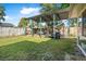 Backyard featuring a covered outdoor area, ample space, and mature trees at 3714 Paige St, Port Orange, FL 32127