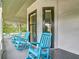Comfortable front porch with multiple rocking chairs, offering a relaxing outdoor seating area, perfect for enjoying the view at 511 E Mirror Lake Dr, Fruitland Park, FL 34731