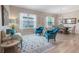 Cozy living room and dining area showcasing an elegant rug, stylish seating, and natural light at 595 American Holly Pl, Oviedo, FL 32765