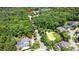 An aerial view of a home with pool, surrounded by lush greenery and neighborhood amenities at 830 Miami Springs Dr, Longwood, FL 32779