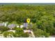 Expansive aerial view showcasing the home's proximity to lush greenery, neighboring houses and outdoor pool at 830 Miami Springs Dr, Longwood, FL 32779