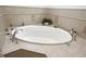 Bright bathroom featuring a deep soaking tub, neutral tiling, and plant accents at 830 Miami Springs Dr, Longwood, FL 32779