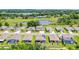 An aerial view showcases the beautiful home surrounded by lush landscaping and water views at 10249 Spring Lake Dr, Clermont, FL 34711