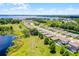 This high-angle view captures the community's harmonious blend of homes, green spaces, and lakefront beauty at 10249 Spring Lake Dr, Clermont, FL 34711
