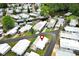 Aerial view showing location within community and close access to the water at 229 Rue De Fontaine, Tavares, FL 32778