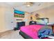 Bedroom with TV, Palm Tree Mural, and aquarium at 2397 Albury Ave, Deltona, FL 32738