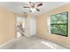 Bedroom featuring a ceiling fan and a view of the landing at 609 Northbridge Dr, Altamonte Springs, FL 32714
