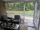 Relaxing screened porch with wicker furniture overlooking a private backyard at 837 Pebble Creek Cir, Orlando, FL 32824