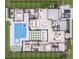 Expansive floor plan showcasing the layout of a luxurious home with a pool, multiple bedrooms, and a spacious living area at 12818 Brunello Cir, Clermont, FL 34711