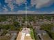 Beautiful aerial view of a residential area, highlighting lush landscapes and meticulously maintained homes at 1340 Bakersfield Ave, Deltona, FL 32725