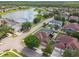 Beautiful aerial view of a lakeside community with well-manicured lawns and stunning residential homes at 14003 Sobrado Dr, Orlando, FL 32837