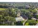 Aerial view overlooking neighborhood park with playground, covered picnic area, walking trail, and beautiful shade trees at 14003 Sobrado Dr, Orlando, FL 32837