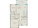 First floor layout featuring a two-car garage, an owner's suite, a kitchen, and a flex space at 1536 Groveline Rd, St Cloud, FL 34771