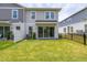 A home's backyard features well-maintained lawn, a patio, and sliding glass doors for indoor-outdoor living at 1915 Terrapin Rd, Ocoee, FL 34761