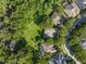 Aerial view highlighting landscaped yards and a sparkling pool at 2827 Park Meadow Dr, Apopka, FL 32703