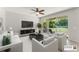 Comfortable living room with modern decor and a view of the landscaped backyard at 2827 Park Meadow Dr, Apopka, FL 32703