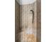 Modern tile shower with a built-in seat and sleek fixtures at 4107 Gabriella Ln, Winter Park, FL 32792