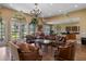 Beautifully decorated living room with hardwood floors, a chandelier, and lots of seating at 822 Brunello Dr, Davenport, FL 33897