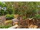 The backyard presents a serene outdoor space with a brick patio and mature trees providing shade and privacy at 1017 Love Ln # 34, Apopka, FL 32703