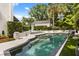 Landscaped backyard with a pool, perfect for relaxation and entertainment in a private and serene setting at 104 Cortland Ave, Winter Park, FL 32789