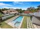 Aerial view of modern home with a backyard pool and patio at 182 N Phelps Ave, Winter Park, FL 32789