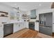 Modern kitchen with white cabinets, stainless steel appliances, and a farmhouse sink at 1901 10Th St, St Cloud, FL 34769