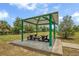 Outdoor picnic pavilion featuring two picnic tables and set in a green grassy area with trees at 2518 Hayden Valley St, Apopka, FL 32703